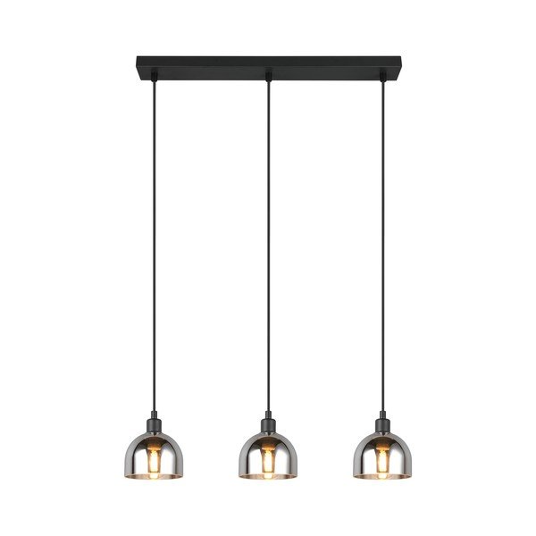 Črna/srebrna viseča svetilka s steklenim senčilom Molly – Reality-image-1