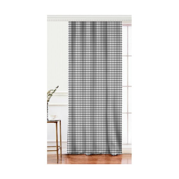 Črno.bela zavesa iz bombažne mešanice Minimalist Home World, 140 x 260 cm