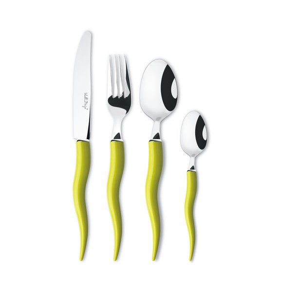 Komplet jedilnega pribora Mio Tullio 5 kosov, zeleno/bela-image-1