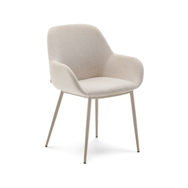 Kremno bel oblazinjen jedilni stol Konna – Kave Home