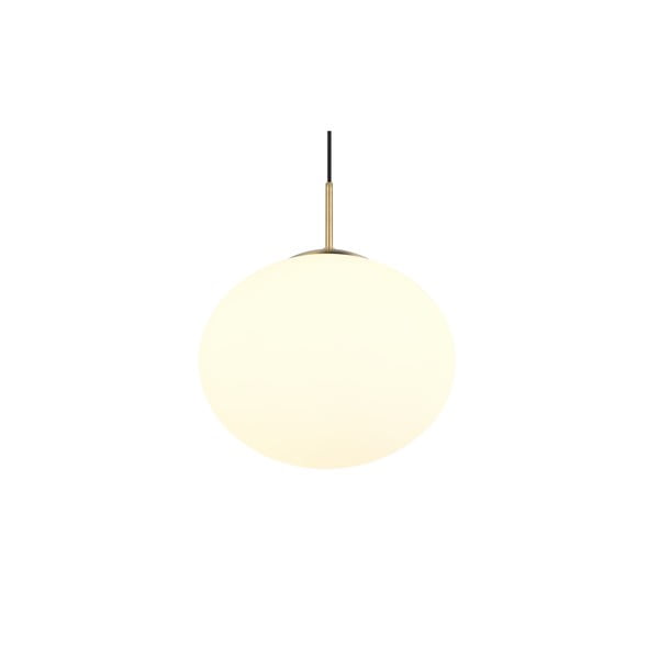 Belo-zlata viseča svetilka s steklenim senčilom ø 30 cm Fomento – Trio-image-3