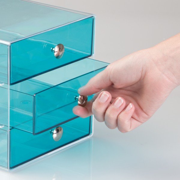 Moder 3-nadstropni organizator s predali iDesign, 16,5 x 16,5 cm-image-3