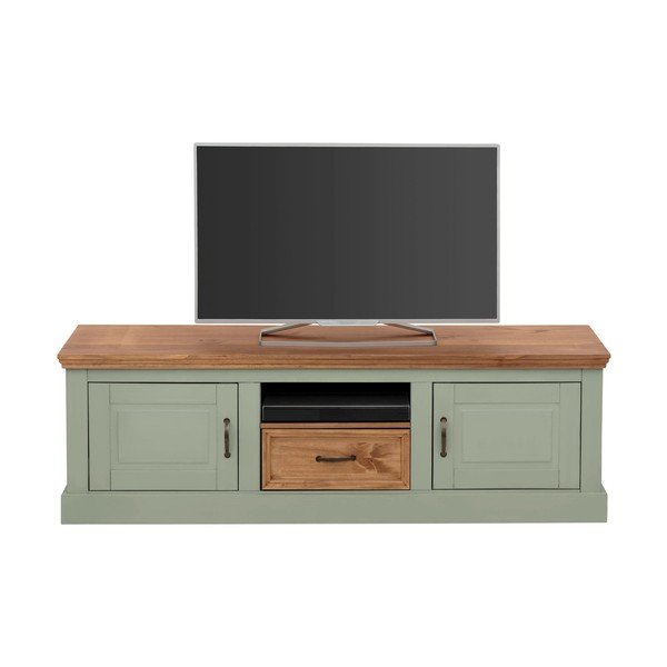 Svetlo zelena TV omarica iz masivnega bora 160x50 cm Selma – Støraa