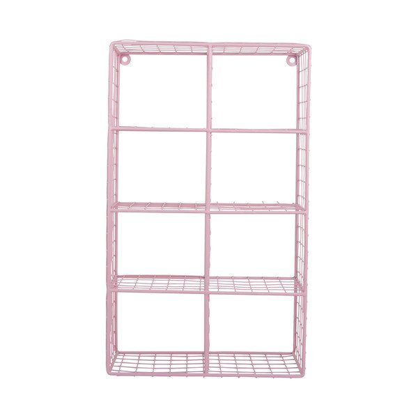 Svetlo rožnata večnivojska jeklena polica 30 cm Reja – PT LIVING