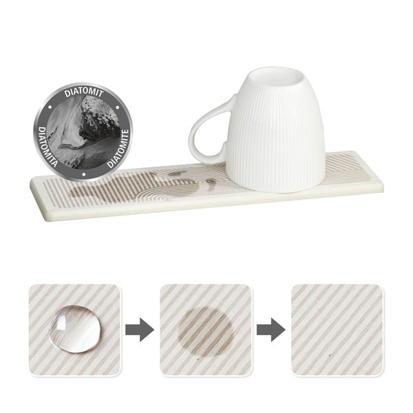 Bež odcejalna podloga iz diatomejske zemlje 30x8 cm Damon – Wenko-image-3