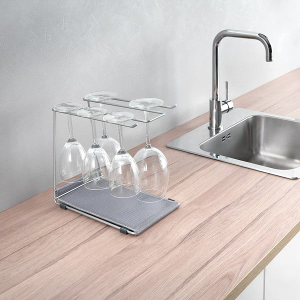 Jekleno držalo za kozarce v srebrni barvi Calix – Metaltex-image-4