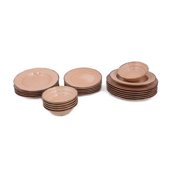 24-delni oranžen jedilni set iz porcelana Kütahya Porselen Basis-image-3