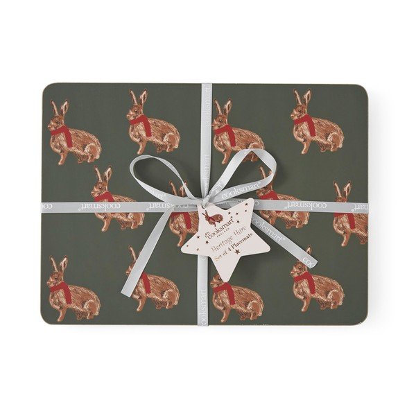 Pogrinjki v kompletu 4 ks iz plute 21,5x29 cm Heritage Hare – Cooksmart ®