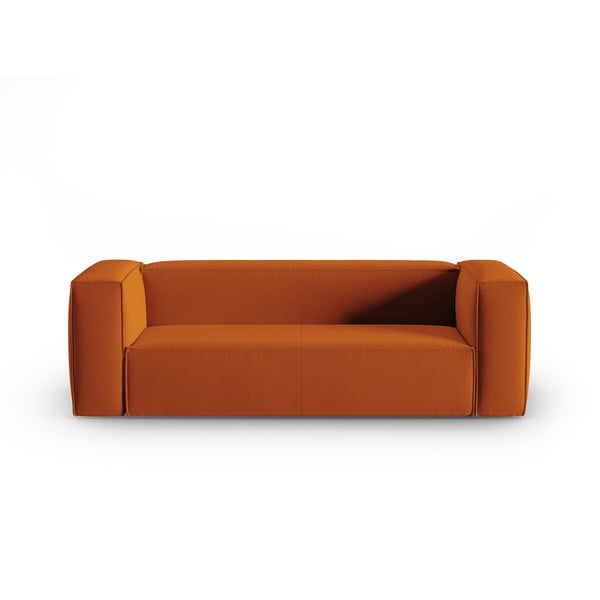 Oranžna žametna sedežna garnitura 200 cm Mackay – Cosmopolitan Design