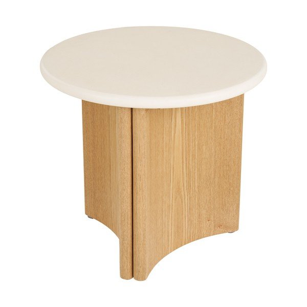 Okrogla stranska mizica z betonsko mizno ploščo ø 50 cm Motril – House Nordic-image-4