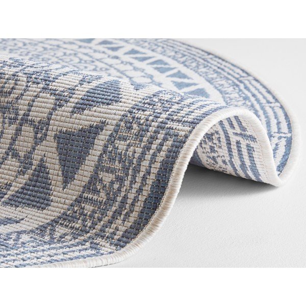 Modro-krem zunanja preproga NORTHRUGS Coron, ø 140 cm-image-1