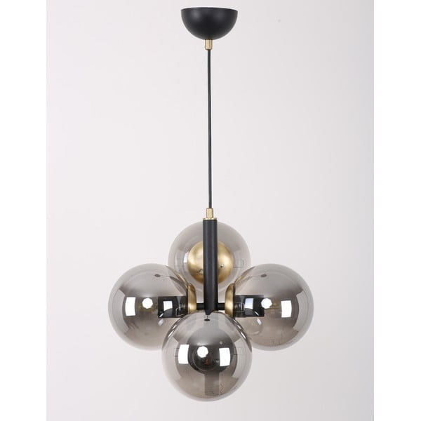 Črna/siva viseča svetilka s steklenim senčnikom ø 15 cm Forte – Squid Lighting-image-4