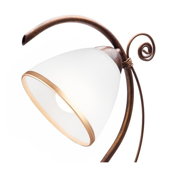 Bela/rjava namizna svetilka s steklenim senčilom (višina 39 cm) Retro Ii – LAMKUR-image-2