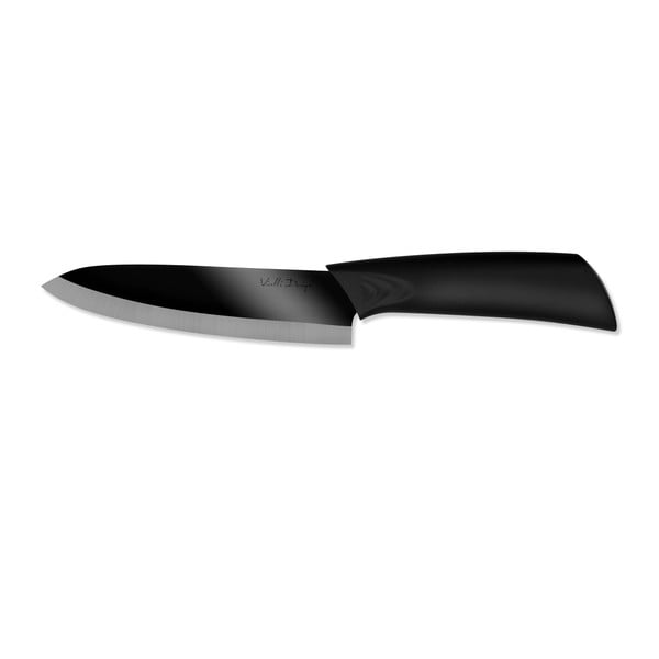 Keramični kuharski nož s poliranim rezilom, 15 cm, črn