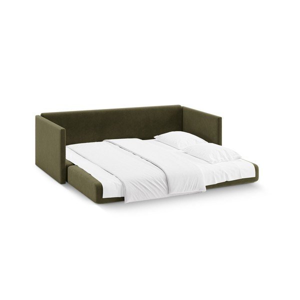 Zelena žametna raztegljiva sedežna garnitura 209 cm Shannon – Cosmopolitan Design-image-3