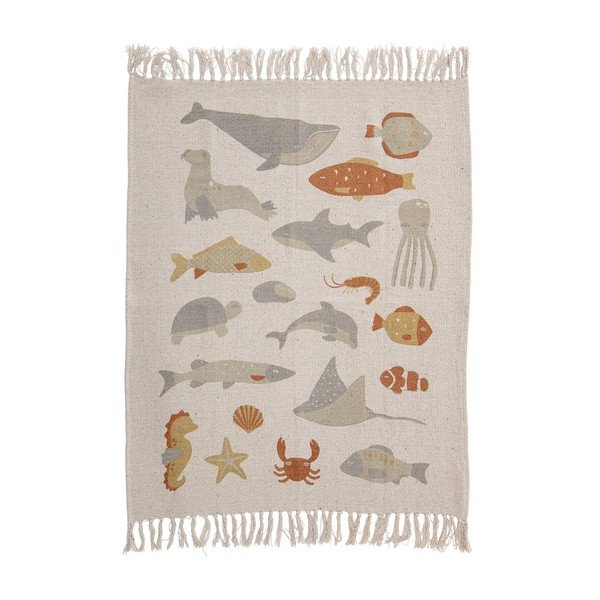 Otroška bež bombažna odeja 100x80 cm Abaas - Bloomingville Mini