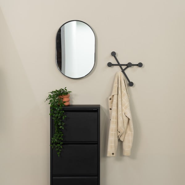 Črn kovinski stenski obešalnik Bottoni – Spinder Design-image-1