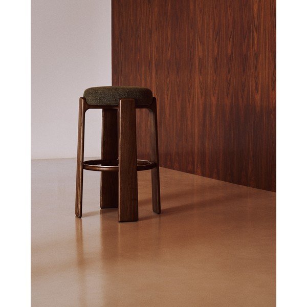 Barski stol iz masivnega jesena v zeleni in rjavi barvi (višina sedeža 75 cm) Granite – Kave Home-image-3