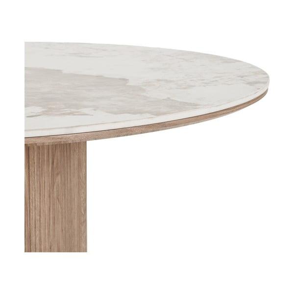 Okrogla jedilna miza z mizno ploščo v marmornem dekorju ø 120 cm Athens – House Nordic-image-3