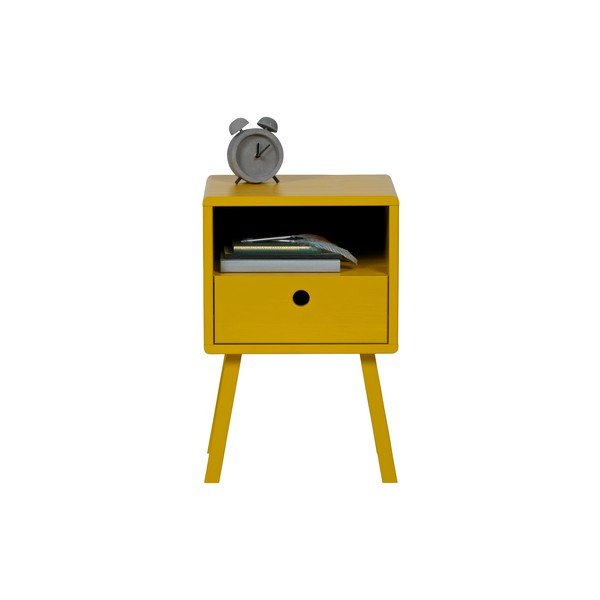 Rumena nočna omarica iz masivnega borovega lesa WOOOD Sammie-image-2