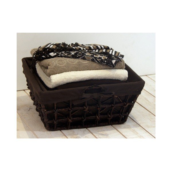 Temno rjava pletena košara Compactor Nina, širina 30 cm-image-1