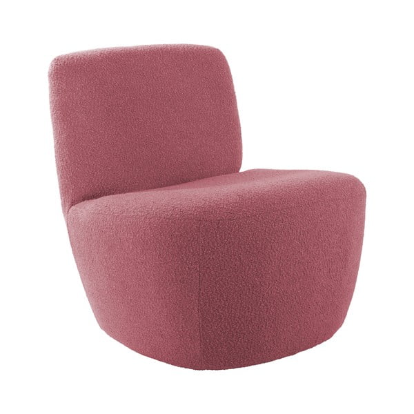 Rožnat fotelj iz tkanine bouclé Ada – Leitmotiv