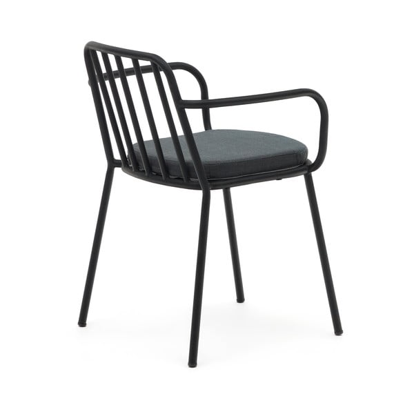 Črn kovinski vrtni stol Bramant – Kave Home-image-3