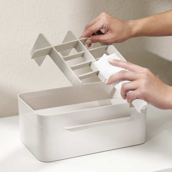 Bež plastičen kopalniški organizator za kozmetiko Viva – Joseph Joseph-image-1