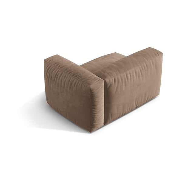 Svetlo rjav žameten modul za sedežno garnituro (desni kot) Martina – Micadoni -image-2