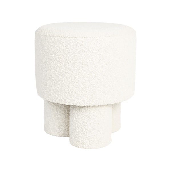 Bel tabure iz tkanine bouclé Marcos – White Label