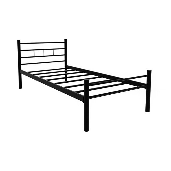 Črna kovinska postelja z letvenim dnom 90x200 cm K70 – Kalune Design