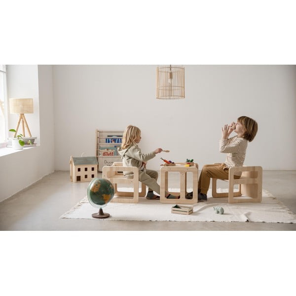 Otroški stoli iz masivnega bora v kompletu 2 ks Montessori – Little Nice Things-image-4