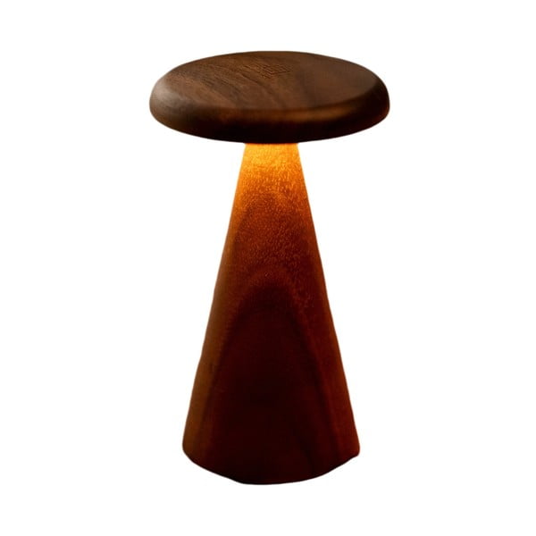 LED namizna svetilka v temni naravni barvi z lesenim senčilom (višina 21 cm) Sylva – Gingko