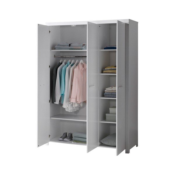 Bela garderobna omara Vipack Erik, širina 144 cm-image-1