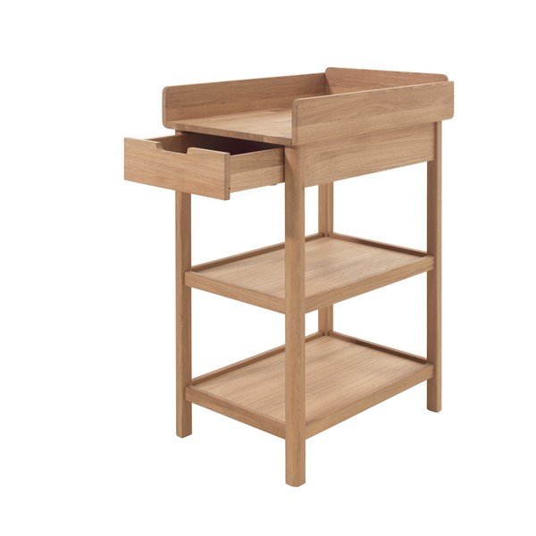 Previjalna miza iz masivnega hrasta s previjalnim pultom v naravni barvi Forrest – Vipack-image-2