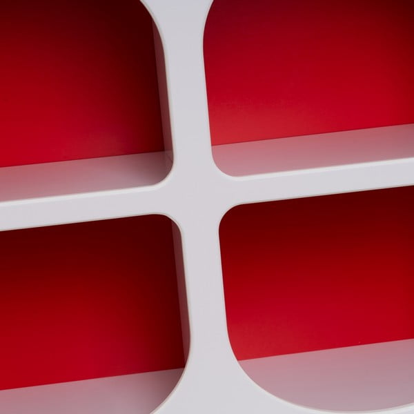 Rdeče-bel regal 76x70 cm – Casa Selección-image-4