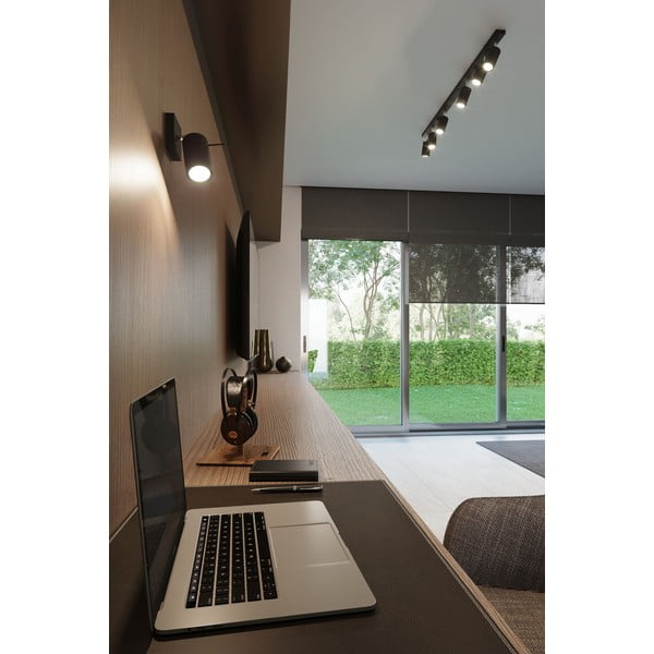 Črno točkovno svetilo 8x10 cm Etna – Sollux-image-1