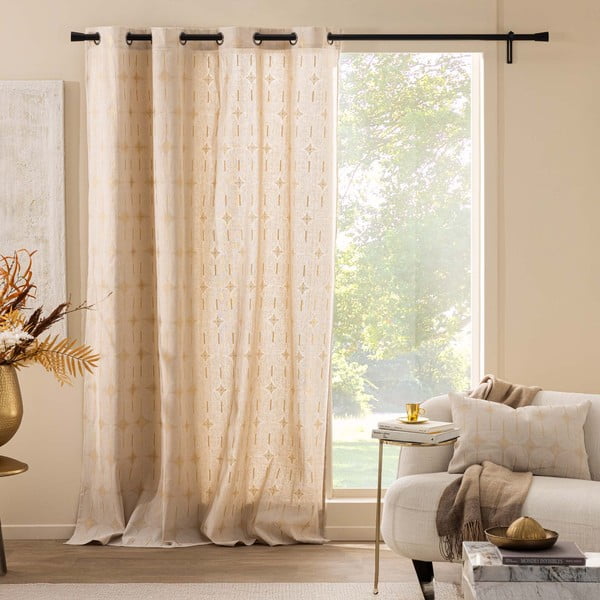 Bež zavesa 140x240 cm Ondine – douceur d'intérieur-image-1