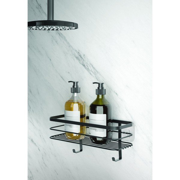 Črna stenska polica za kopalnico Metaltex Origin-image-1