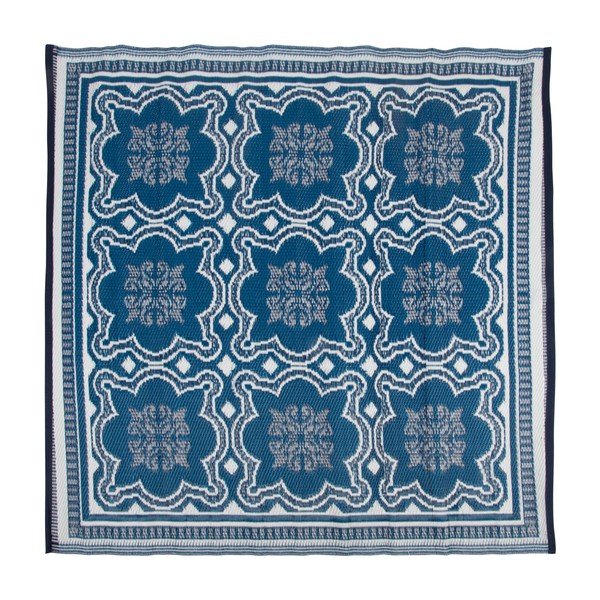 Reverzibilna zunanja preproga Esschert Design Blue Wish, 152 x 152 cm