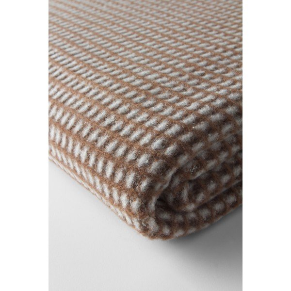 Rjava odeja iz mešanice bombaža 140x180 cm Uniwaffle – Euromant-image-3