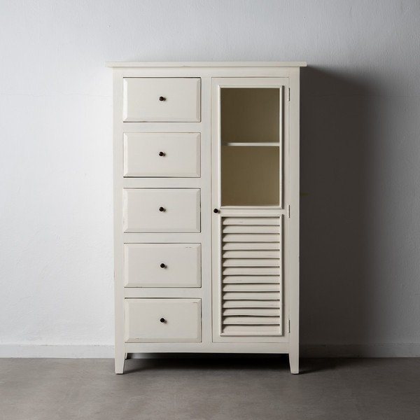 Bela visoka komoda iz masivne indijske lipovke 95x150 cm Luanco – Ixia-image-3