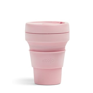Rožnata zložljiva skodelica to go Stojo Cup Pocket Carnation, 355 ml