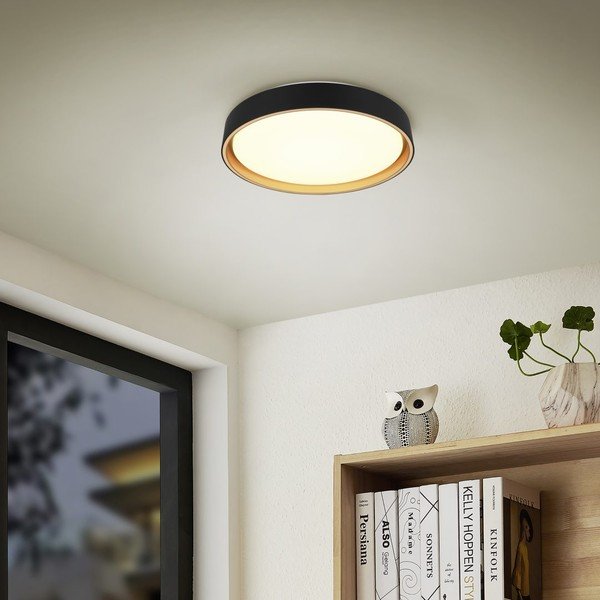 Črna LED stropna svetilka ø 40 cm Felis – Reality-image-1