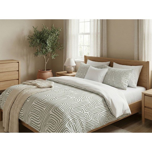 Žajbljevo zelena enojna posteljnina 200x140 cm Maze – Mijolnir