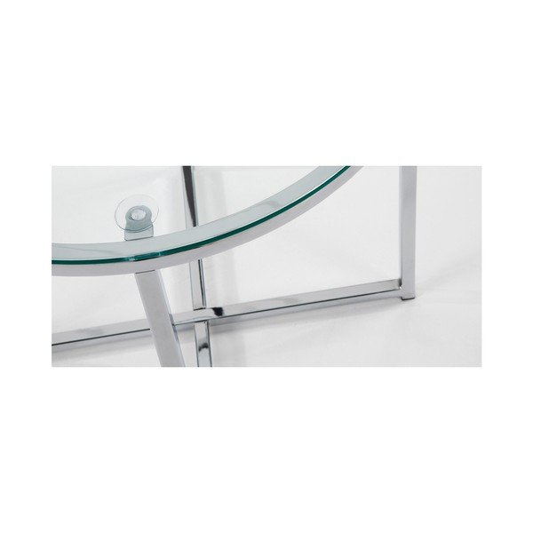 Okrogla stranska mizica s stekleno mizno ploščo ø 50 cm Divid – Kave Home-image-1