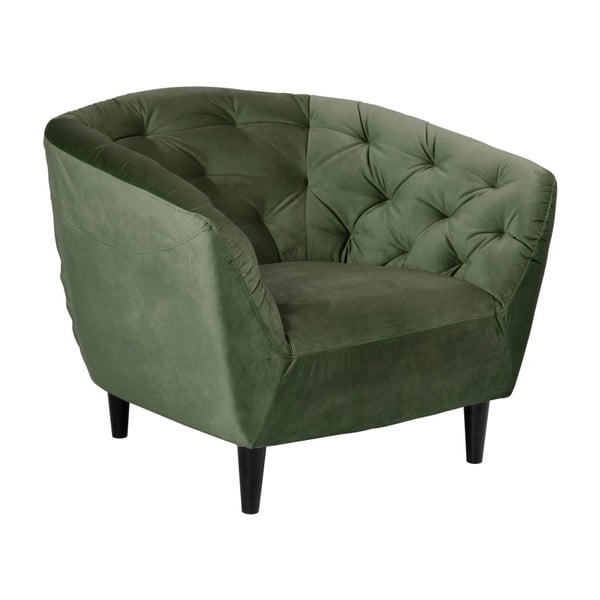 Zelen žameten fotelj Actona Ria