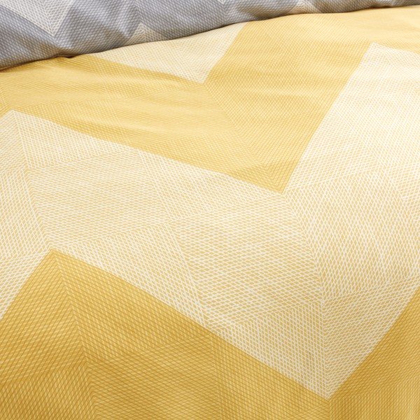Rumeno-siva posteljnina 200x135 cm Chevron Geo - Catherine Lansfield-image-1