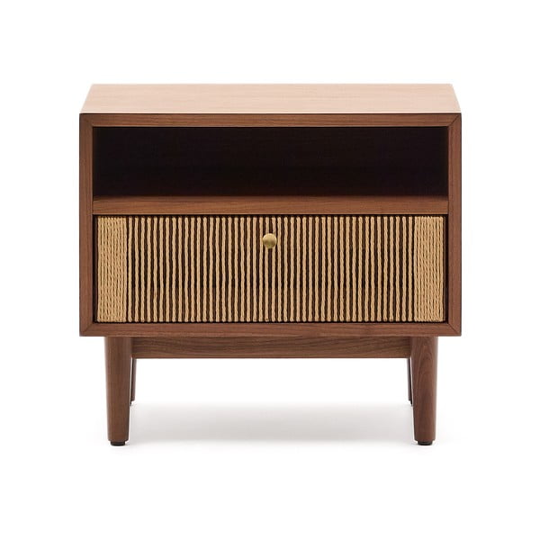 Rjava nočna omarica v orehovem dekorju Elan – Kave Home