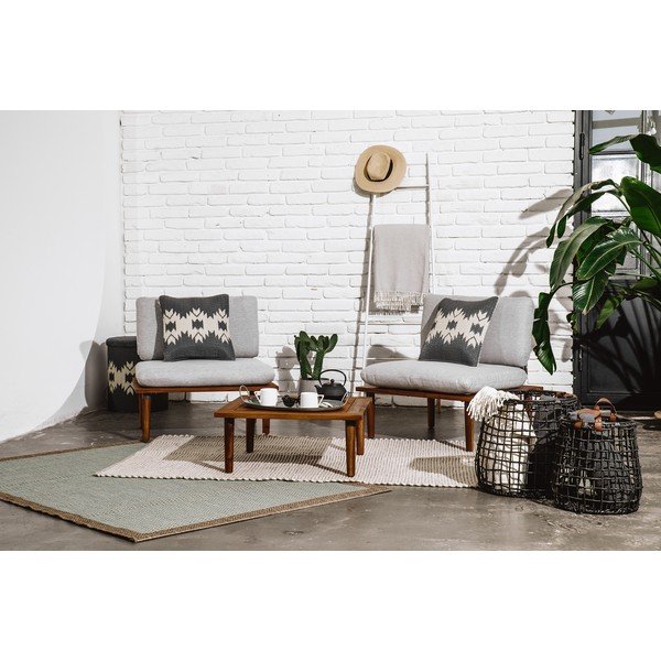 Siva zunanja blazina Fab Hab Miramar Grey, 42 x 42 cm-image-1